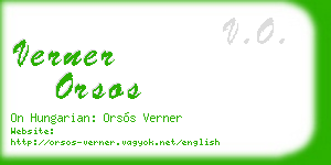 verner orsos business card